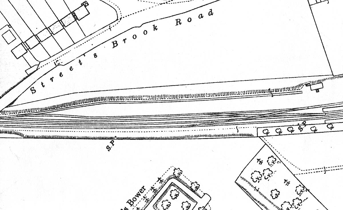 Ordnance Survey map of the original Solihull station showing the goods yard which was used for mineral and other such traffic