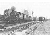 Ex-LMS 3P 2-6-2T No 40002 is seen on a down local stopping service to Birmingham Snow Hill in 1947