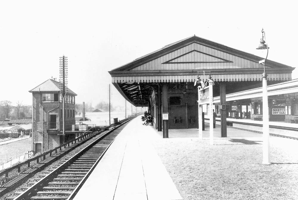 An official Great Western Railway Photograph of the new relief line island platform and signal box on 2nd May 1934