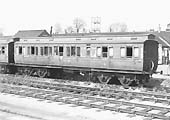 Ex-GWR Camping Coach No W9969 in the up sidings at Solihull Station on Saturday 19th April 1952