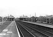 Panoramic view along the Down Main platform of Solihull station after rebuilding and looking in the direction of Leamington Spa
