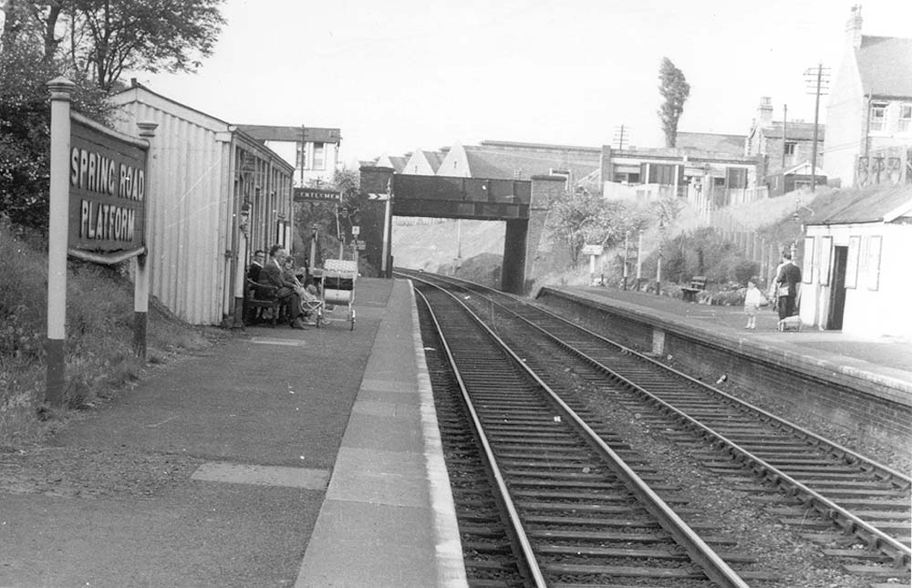 Looking towards Birmingham with the short fixed Distance Signal probably deliberately constructed at this height for the signal arm to 'stand out' against the bridge abutment