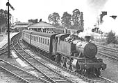 Ex-Great Western Railway 2-6-0 93xx class mogul No 9314 approaching Stratford-upon-Avon Station