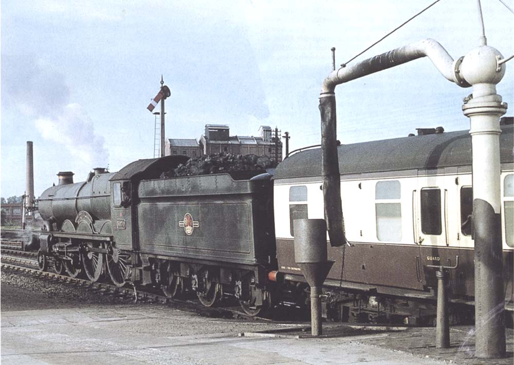 Ex-GWR 4-6-0 Castle class No 5070 'Sir Daniel Gooch' is seen waiting to depart with the main portion of the up Cornishman on 23rd May 1959