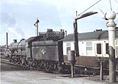 Ex-GWR 4-6-0 Castle class No 5070 'Sir Daniel Gooch' is waiting to depart with the main portion of the up Cornishman in May 1959
