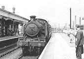 Ex-GWR 2-6-2T 'Large Prairie' No 5185 is seen arriving at the down platform at the head of the 1:15pm Leamington to Honeybourne