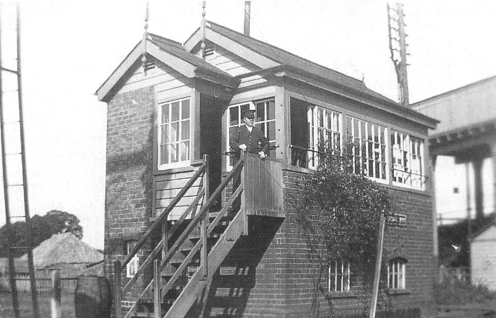 View of the 1891 built Stratford on Avon West Signal Box which was sited to the south of Alcester Road bridge adjacent to the up refuge siding