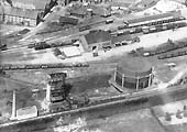Close up showing the principle roads to the gas works, goods yard and brewery as well as a GWR 0-6-0 locomotive shunting the sidings