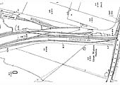 An Ordnance Survey Map of the station showing the new island platform layout, goods yard and relocated engine shed