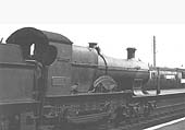 GWR 4-4-0 Bulldog class No 5553 'Pershore Plum' coasts into Stratford on Avon on 29th June 1935