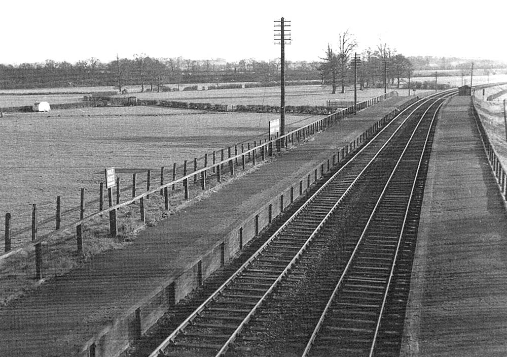 Looking from the bridge carrying the SMJ line to Broom southwards towards Honeybourne prior to the construction of the spur joining the two lines