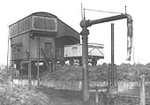 View of the water crane adjacent to the coaling stage at Stratford-on-Avon shed in September 1956