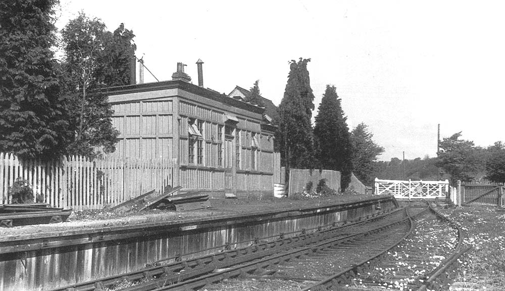 Another 1947 view of the closed station showing the rail connections still in place two years after goods traffic had ceased