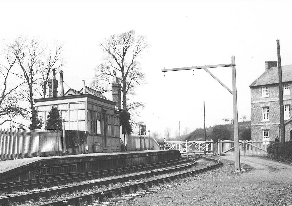Close up showing the station building towards the end of its life as a passenger facility