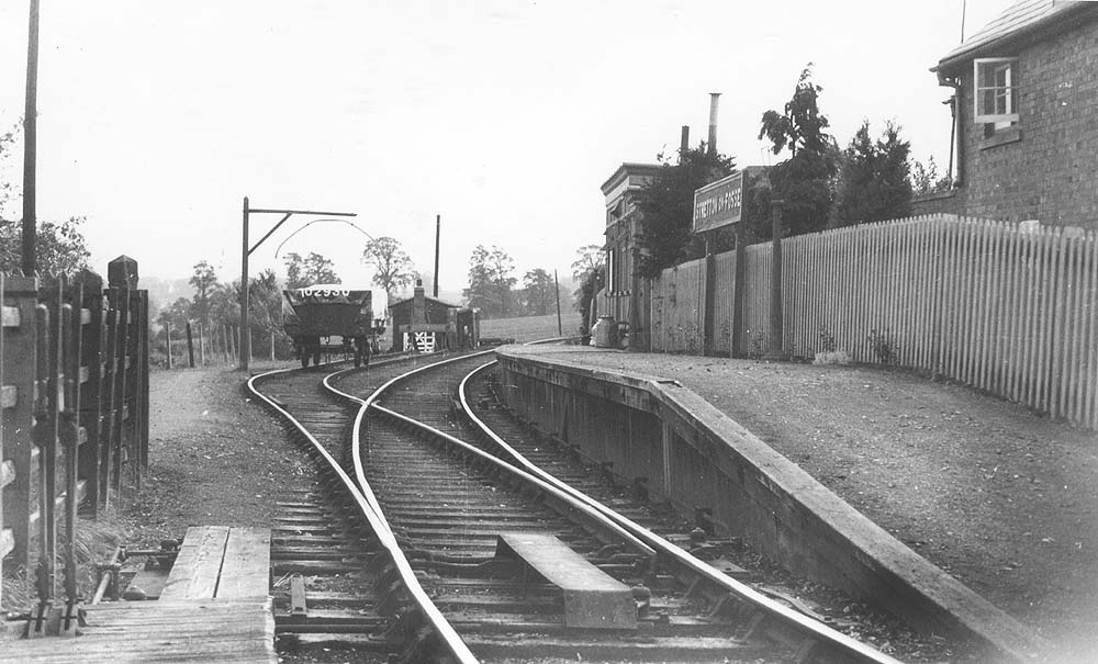 Looking towards Shipston-on-Stour with a covered five-plank wagon standing in the siding awaiting collection by the next Moreton-in-Marsh bound train