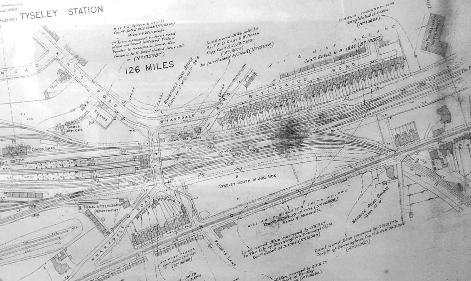 Part of GWR Property Map showing the proposed Tyseley Station and the junction with the North Warwickshire Line