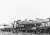 GWR 4-6-0 Manor class No 7818 'Granville Manor' stands on one of the stabling roads after returning from a day's turn