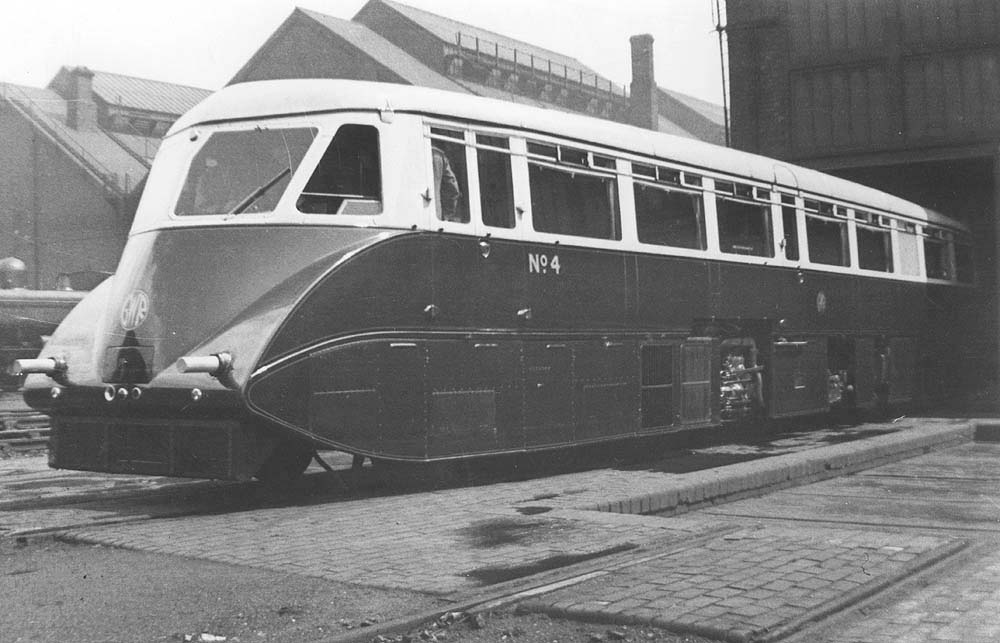 GWR Railcar No 4 is seen standing on one of the direct access roads in to Tyseley Repair workshops as it has maintenance undertaken