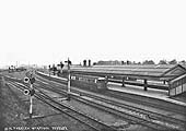 View of Tyseley Station's down relief platform with a GWR steam railcar standing at the platform waiting for the right way to Moos Street circa 1908