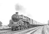 British Railways Standard Class 5 4-6-0 No 73066 passes Budbrook on a Class A down express passenger service on 18th August 1964
