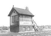 At the bottom of Hatton bank adjacent to the up main line was Budbrook Signal Box, seen here circa 1960
