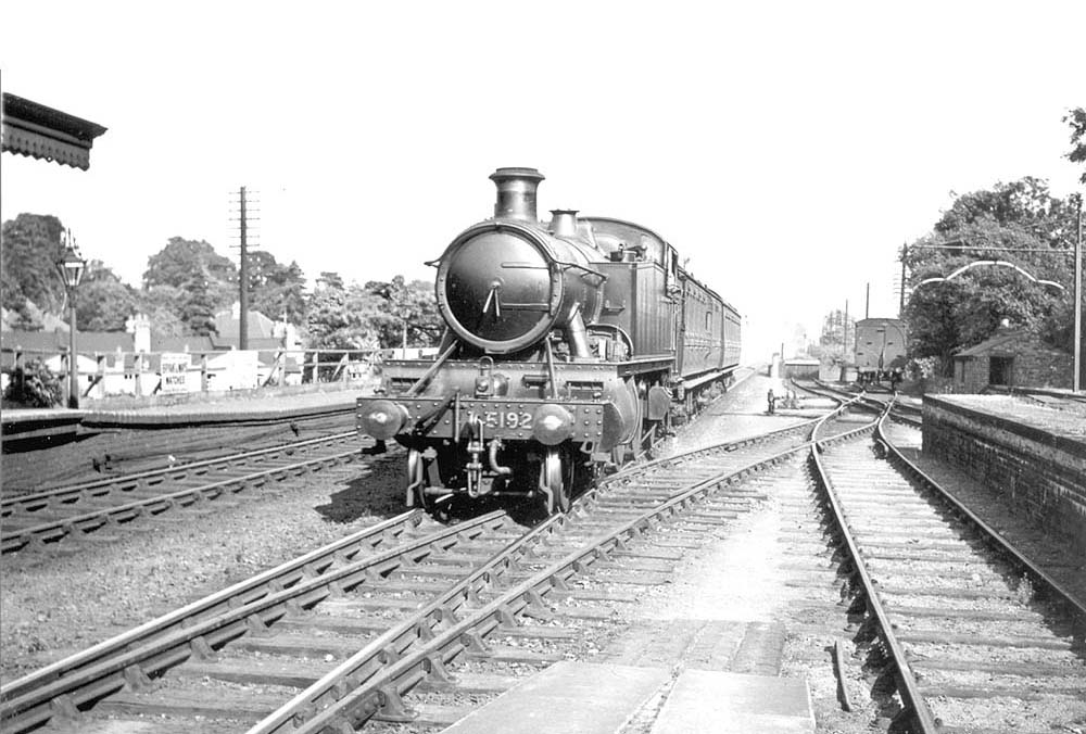 GWR 2-6-2T Prairie No 5192 runs in to the station on a down local passenger service probably bound for Stratford upon Avon