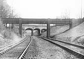 Looking towards Leamington with the Grand Union Canal being carried over the railway via the second bridge