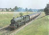 British Railways built 4-6-0 No 7014 'Caerhays Castle' approaches Whitlocks End Halt on 8th July 1962