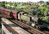 Ex Great Western Railway 2-6-2T 5101 class large prairie No 4133 in lined green livery on the up main line