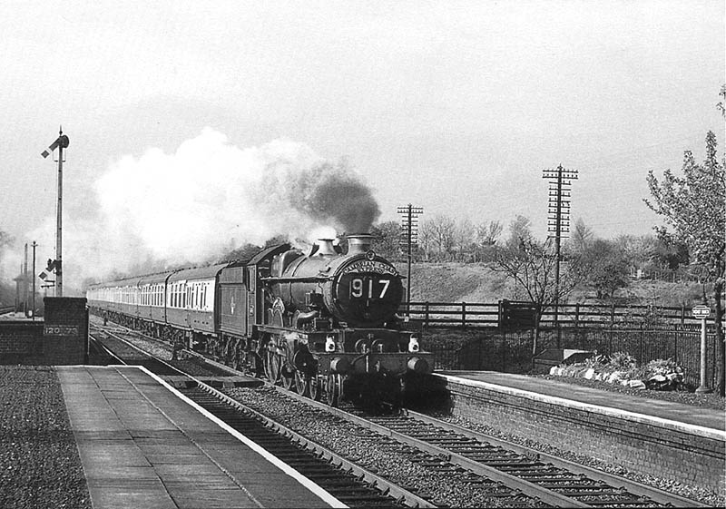 Ex-GWR 4-6-0 No 6012 'King Edward IV' heads the up Cambrian Coast Express through Widney Manor on 10th May 1958