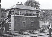 View of Widney Manor station's 27 lever framed Signal Box as seen shortly after it was opened in 1899