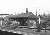 Close up showing the original station building situated on which is now the Up Main, Platform 1, after the quadrupling of the lines