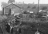 Close up showing Widney Manor's goods shed in detail and the cattle pens and head shunt for the sidings