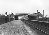 View of the original station looking towards Birmingham from the  down platform with the goods shed in the distance