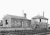 View of the remains of original station building located alongside of Wilmcote Signal Box on 29th May 1950