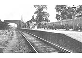 View of the first Wilmcote Station looking south towards Featherbed Lane bridge and Stratford circa 1903