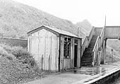 A 1972 view of the down platform building now showing years of neglect by British Railways