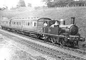 GWR 0-4-2T 517 class No 544 leaving Wood End Tunnel at the head of an up train to Bearley circa 1920