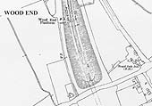 A 1938 Ordnance Survey map showing the footpath access and steps leading down to the footbridge