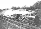 GWR 0-6-0 '388' class No 1203 leaves Wood End tunnel with a class K ordinary freight train circa 1924