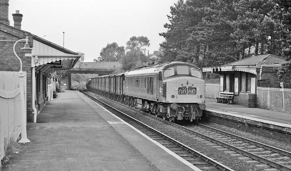 British Railways Sulzer Type 4, formerly D112 now 45 010, is seen at the head of the evening Bescot to Severn Tunnel Junction freight on 22nd June 1976