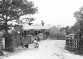 Looking towards Trittiford Road showing Yardley Wood station's road side booking office on Highfield Road