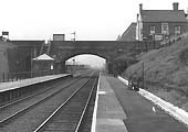 Looking towards Birmingham from the Stechford end of the up platform with the extensive sidings on the right