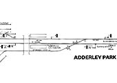 A schematic diagram of Adderley Park Signal Cabin's signal diagram the approach to the station and sidings