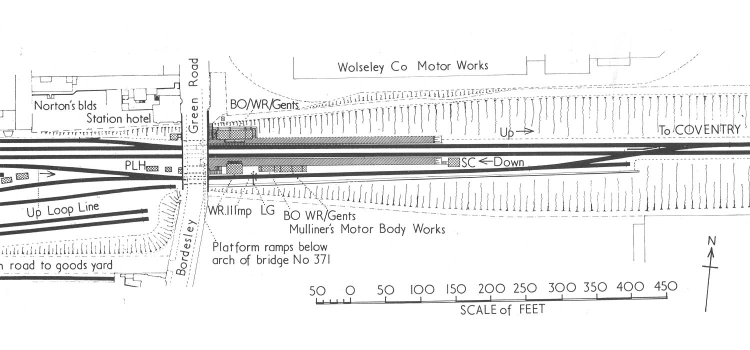 Adderley Park Station: An Ordnance Survey map showing the layout of ...