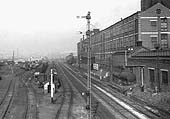 Looking towards Curzon Street with the former Wolsey Company's motor works seen on the right on 5th June 1961