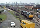 Looking across the sidings towards New Street station with the scrap yard on the extreme left of the photograph on 19th March 1981