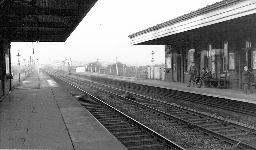 Bedworth Station: Looking towards Nuneaton along the down platform a ...