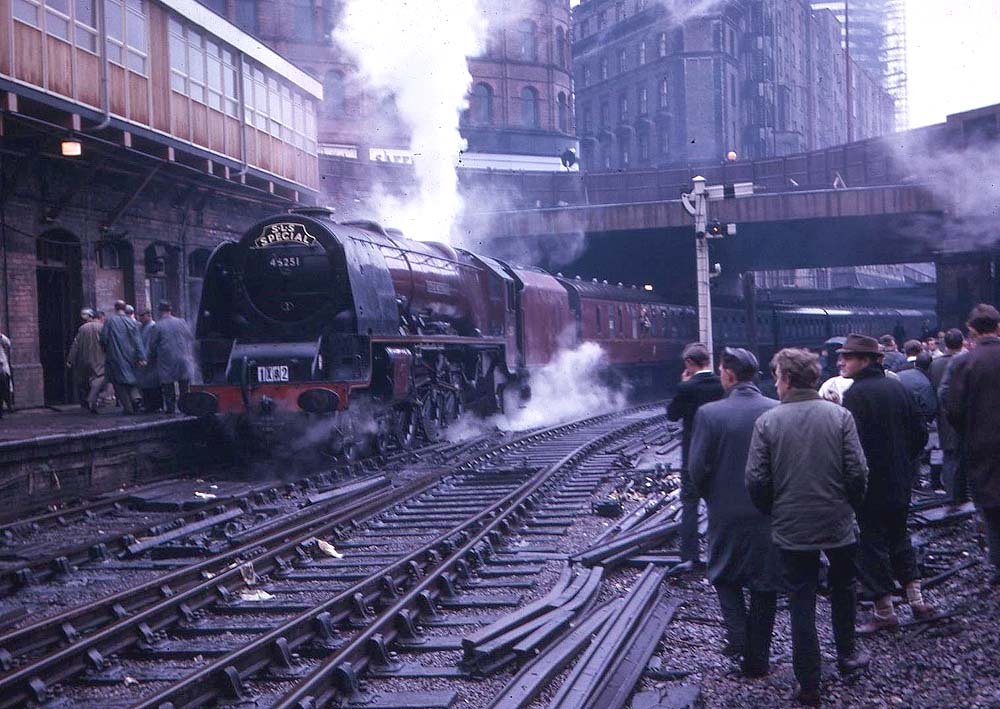 Ex-LMS 8P Coronation Class 4-6-2 No 46251 'City of Nottingham' arrives in New Street station on a SLS Special on 12th July 1964