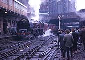 Another view of ex-LMS 8P Coronation Class 4-6-2 No 46251 'City of Nottingham' arriving in New Street station